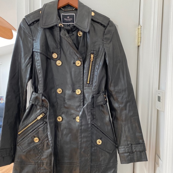 Juicy Couture Jackets & Blazers - Juicy Couture Sienna Trench Black Leather. NWOT